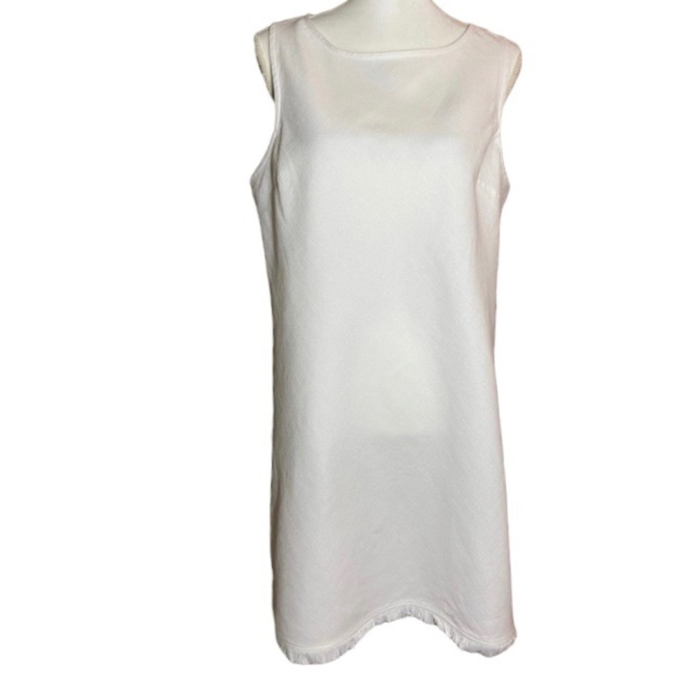 White Tank Dress with raw edge hem by Cato
Size L